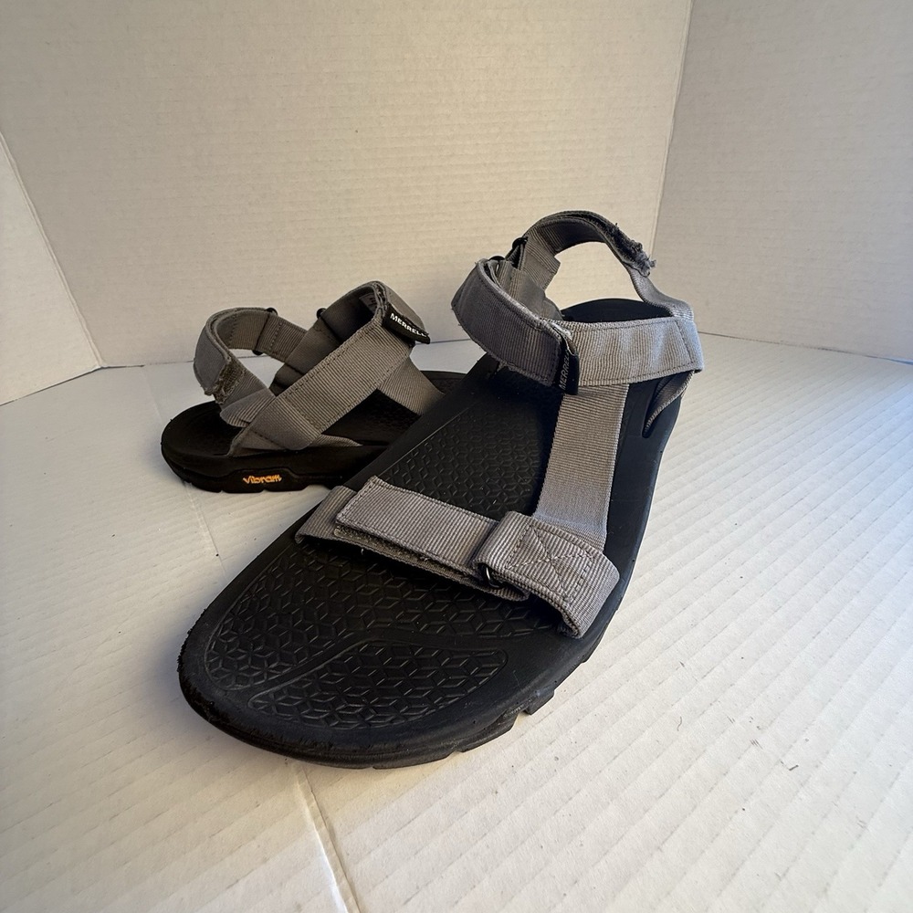 Merrell Vibram Sandals Mens Charcoal Gray  Breakwater Hiking Strap Shoes SZ 11